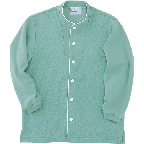 【お取寄せ品】 トンボ　前開きシャツ　ジャガード防縮ニット　エメラルドグリーン　Mサイズ　CR813−46　1着 【送料無料】