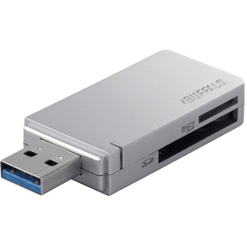 【お取寄せ品】 バッファロー 高速カードリーダー／ライター USB3.0＆ターボPC EX対応モデル シルバー BSCR26TU3SV 1個