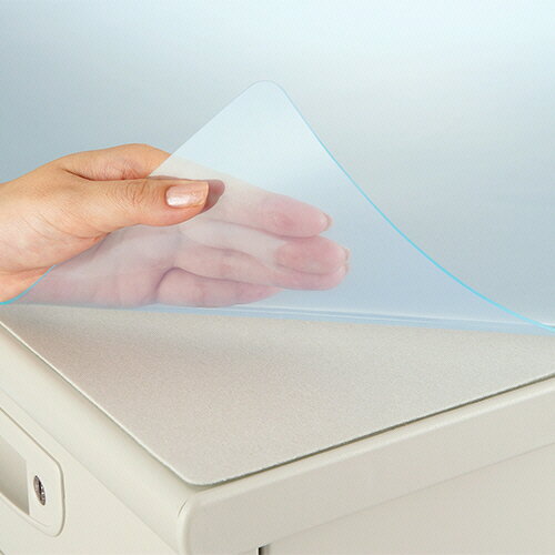 【お取寄せ品】 ライオン事務器　デスクマット　再生オレフィン製　光沢仕上　ダブル（グレーマット付..