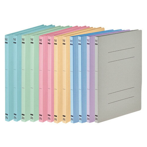 TANOSEE　フラットファイルE（エコノミー）　A4タテ　150枚収容　背幅18mm　7色アソートパック　1パッ..