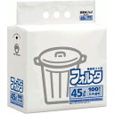 【お取寄せ品】 日本サニパック 環優包装フォルタ 白半透明 45L 薄口0.025mm FU4H 1パック(100枚)