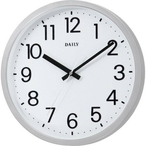リズム デイリー クオーツ掛時計 フラットフェイスDN シルバーメタリック 文字盤：ホワイト 4KGA06DN19 1台