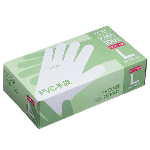 PVC手袋 パウダー付き L 1箱(100枚) PVC手袋 パウダー付き L 1箱(100枚)
