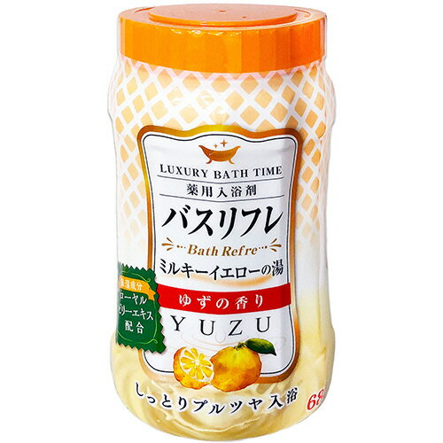 ライオンケミカル　薬用入浴剤バスリフレ　ミルキーイエローの湯　ゆずの香り　本体　680g　1本