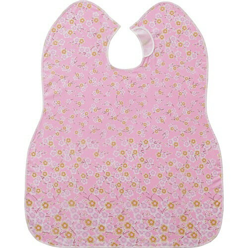 【お取寄せ品】 ピジョン　ハビナース　肩までおおえる食事エプロン　花柄　ピンク　1枚