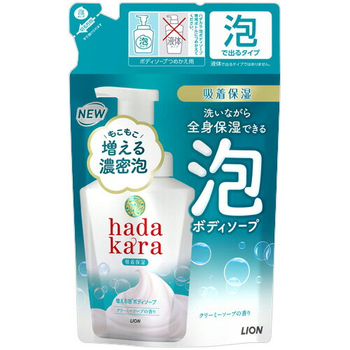 ライオン　hadakaraボディソープ　泡で出てくるタイプ　クリーミーソープの香り　つめかえ用　44
