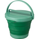 【お取寄せ品】 伊勢藤 ソフトバケツ(フタ付) 8L グリーン I−553G 1個
