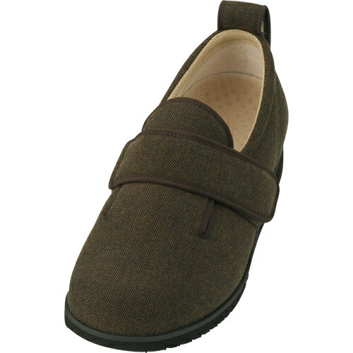 【お取寄せ品】 徳武産業　あゆみ　ダブルマジックIIヘリンボン　茶　3L（25．0−25．5cm）　両足　1037　1セット（1足） 【送料無料】