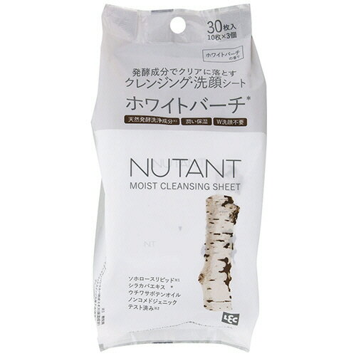 [주문품] 렉 NUTANT 클렌징 세안 시트 화이트 자작나무 C01432 1팩(30장:10장×3개)