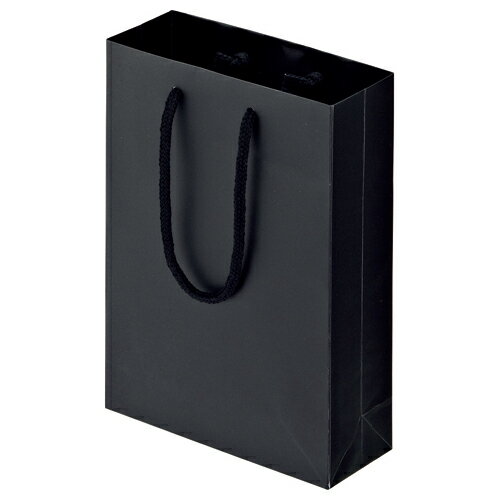 TANOSEE マットコート手提袋 SS ヨコ180×タテ250×マチ幅70mm ブラック 1パック(10枚)