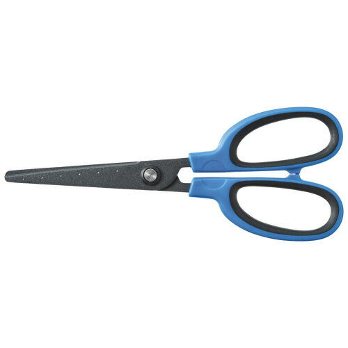 TANOSEE　フッ素刃はさみ　刃先先丸　刃渡り65mm　ブルー　1本