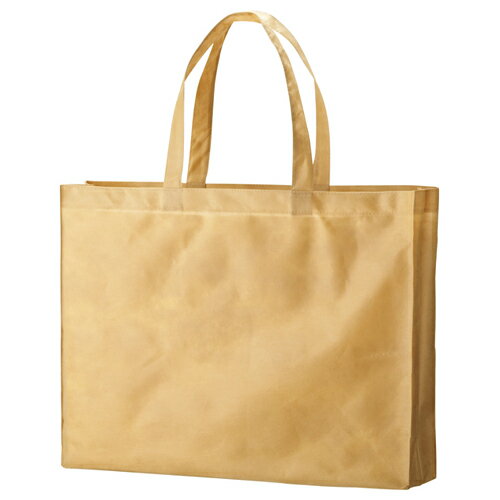 TANOSEE　不織布バッグ　大　ヨコ530×タテ400×マチ幅120mm　ベージュ　1パック（10枚）