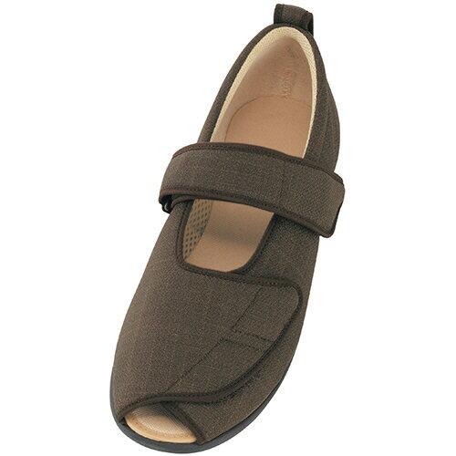 【お取寄せ品】 徳武産業　あゆみ　オープンマジックIII　3E　茶　3L（25．0−25．5cm）　右足　1035　1個 【送料無料】