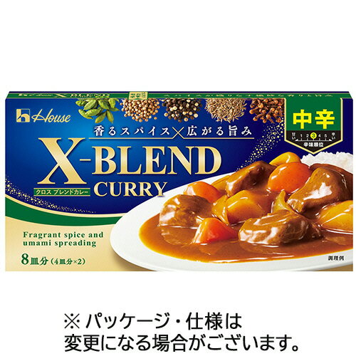 ハウス食品　クロスブレンドカレー　中辛　8皿分（140g）　1箱のサムネイル