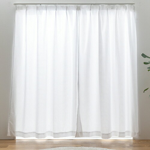 【お取寄せ品】 ユニベール　レースカーテン　ソピア　幅1000×長さ1030mm　ホワイト　1パック（2枚）