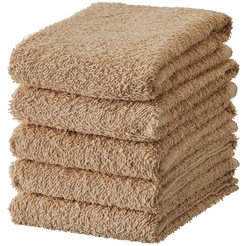 TANOSEE　おしぼりタオル　ライトブラウン　1パック（10枚）