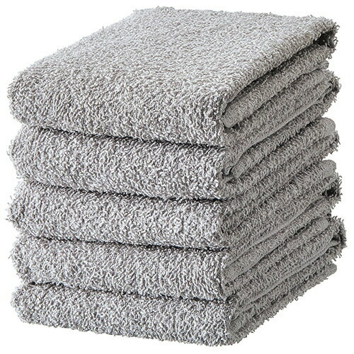 TANOSEE　おしぼりタオル　ライトグレー　1パック（10枚）