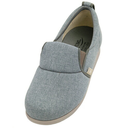 【お取寄せ品】 徳武産業　あゆみ　ゆったり簡単スリップオン　3E　グレー　5L（27．0−27．5cm）　右足　1043　1個 【送料無料】