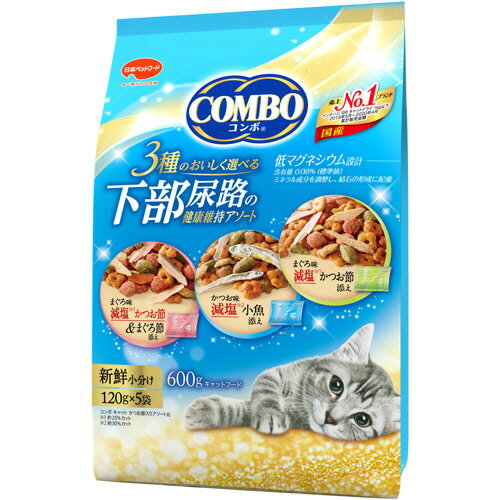  日本ペットフード　コンボ　キャット　下部尿路の健康維持アソート　600g（120g×5袋）　1パック