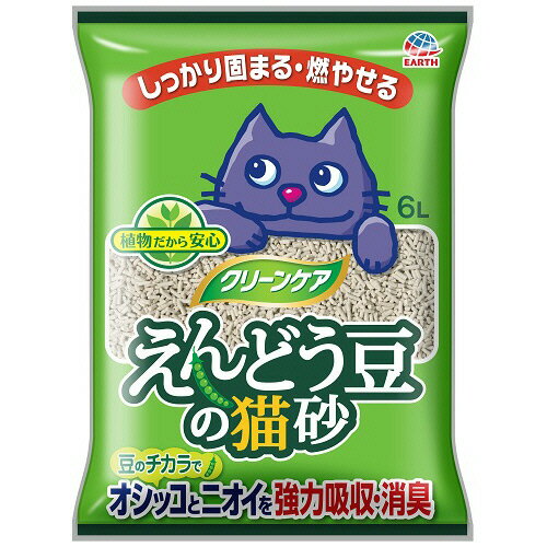 【お取寄せ品】 アース・ペット　クリーンケア　えんどう豆の猫砂　6L　1パック