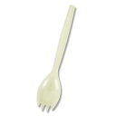 シモジマ HEIKO プラスチックフォークスプーン 16cm アイボリー 単袋 #004513004 1パック(100本)