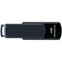 プリンストン USBフラッシュメモリー 回転式キャップレス 4GB グレー/ブラック PFU-T3UT/4GA 1個