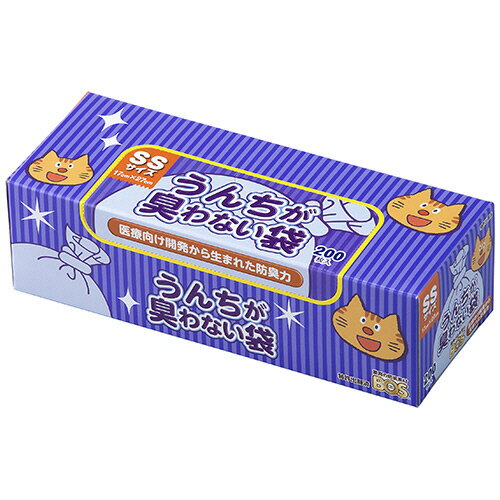 【お取寄せ品】 クリロン化成　うんちが臭わない袋　BOS　ネコ用　箱型　SSサイズ　1箱（200枚）