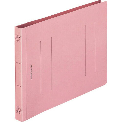 ライオン事務器　フラットファイル（環境）　樹脂押え具　A5ヨコ　150枚収容　背幅18mm　ピンク　A−536KA5E　1セット（10冊）