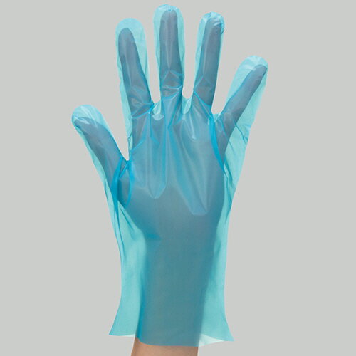 川西工業　ポリエチレン手袋　＃2019　外エンボス　ブルー　S　1セット（1000枚：100枚×10箱） 2