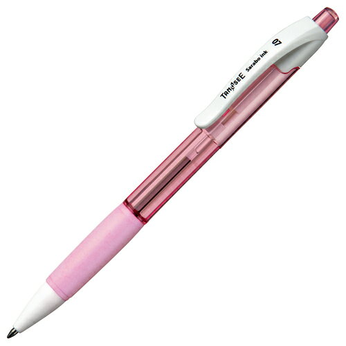 TANOSEE　ノック式油性ボールペン（なめらかインク）　0．7mm　黒　（軸色：クリアピンク）　1本 p-tano-10086432 ぱーそなるたのめーる パッケージ画像