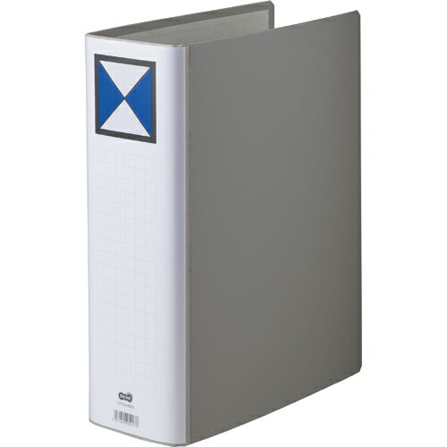 TANOSEE　両開きパイプ式ファイル　A4タテ　800枚収容　80mmとじ　背幅96mm　グレー　1冊