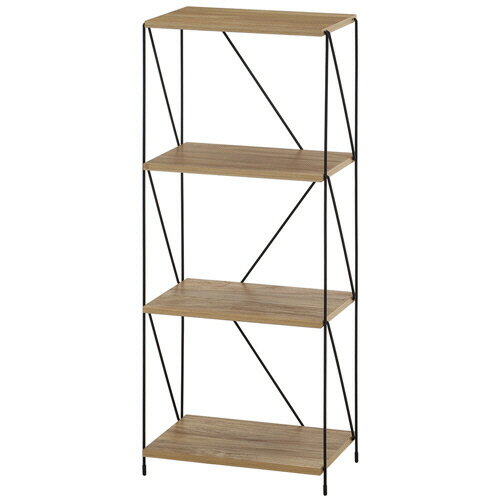 不二貿易　EZBO　ワイヤーラック　4段　幅420×奥行310×高さ1039mm　オークナチュラル　C／D77562　1台 【送料無料】