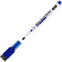 TANOSEE イレーザー付ホワイトボードマーカー 細字・丸芯 青 1セット(10本)