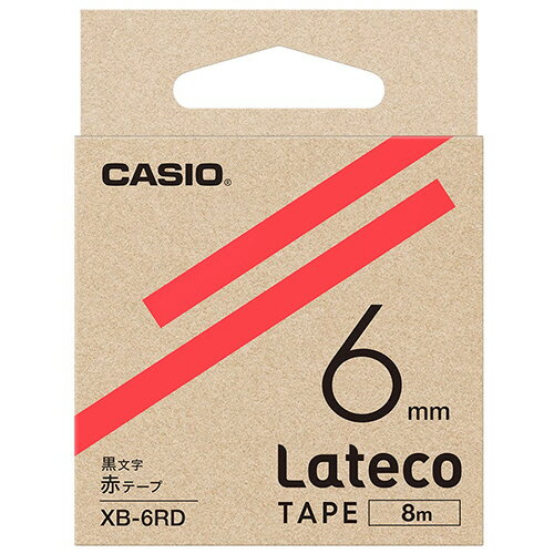 【お取寄せ品】 カシオ ラテコ 詰替用テープ 6mm×8m 赤/黒文字 XB−6RD 1セット(5個) 【送料無料】