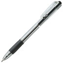 TANOSEE ノック式油性ボールペン グリップ付 0.7mm 黒 (軸色:クリア) 1セット(100本:10本×10パック)