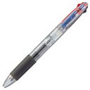 TANOSEE ノック式油性3色ボールペン(なめらかインク) 0.5mm (軸色:クリア) 1セット(10本)