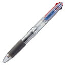 TANOSEE ノック式油性3色ボールペン(なめらかインク) 0.7mm (軸色:クリア) 1セット(10本)