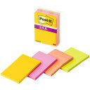 【お取寄せ品】 3M ポスト・イット 強粘着ノート マルチカラー6 75×50mm 4色 656SS−MC−6N 1セット(40冊:4冊×10パック) 【送料無...