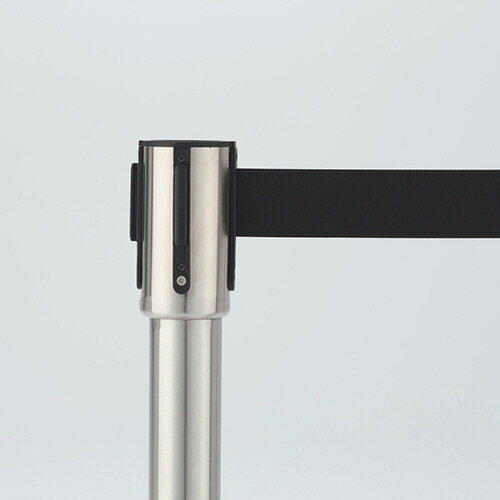 ベルトパーテーションスタンドSE　シルバータイプ　ベルト：黒　1セット（4台） 【送料無料】