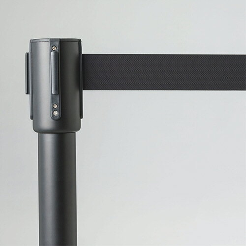 ベルトパーテーションスタンドSH　ブラックタイプ　ベルト：黒　1セット（4台） 【送料無料】