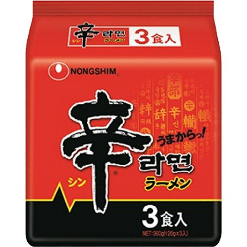 農心ジャパン　辛ラーメン　袋麺　120g　1セット（36食：3食×12パック） 【送料無料】
