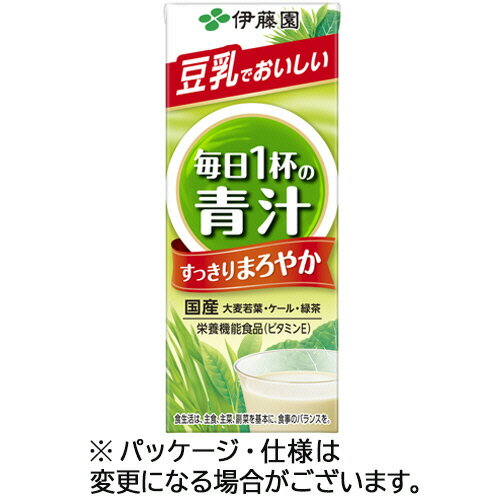 【お取寄せ品】 伊藤園　ごくごく飲める毎日1杯の青汁　豆乳ミックス　200ml　紙パック　1ケース（24本）