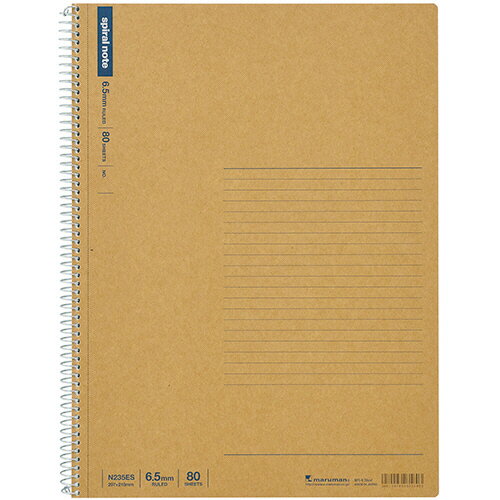 【お取寄せ品】 マルマン　スパイラルノート　ベーシック　A4　6．5mm罫　38行　80枚　N235ES　1セット（5冊）