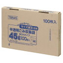 ジャパックス 容量表示入りポリ袋 乳白半透明 45L BOXタイプ TBN45 1セット(600枚:100枚×6箱) 【送料無料】