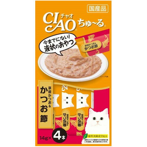 楽天ぱーそなるたのめーる【お取寄せ品】 いなばペットフード　チャオ　ちゅーる　宗田かつお＆かつお節　14g／本　1セット（24本：4本×6パック）