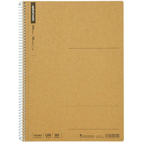 【お取寄せ品】 マルマン　スパイラルノート　ベーシック　B5　無地　80枚　N226ES　1セット（5冊）