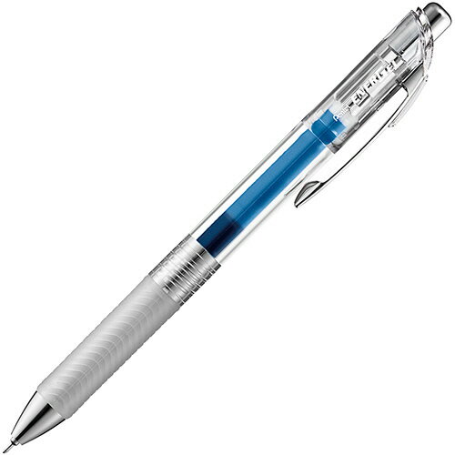 【お取寄せ品】 ぺんてる ゲルインクボールペン ノック式 エナージェル インフリー 0.5mm ブルー (軸色:クリア) BLN75TL-C 1セット(10本)