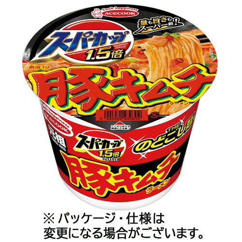 エースコック　スーパーカップ1．5倍　豚キムチラーメン　107g　1ケース（12食）