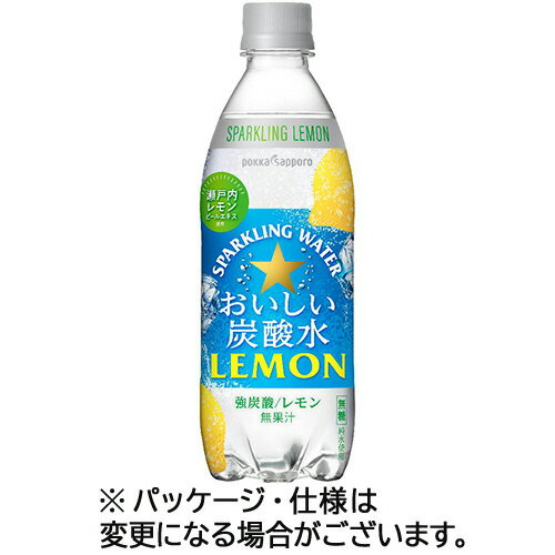 【お取寄せ品】 ポッカサッポロ　おいしい炭酸水　レモン　500ml　ペットボトル　1ケース（24本）