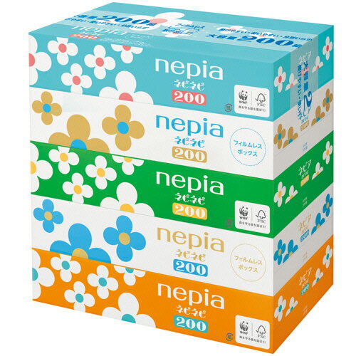 王子ネピア　ネピア　ネピネピティシュ　200組／箱　1セット（60箱：5箱×12パック） 【送料無料】